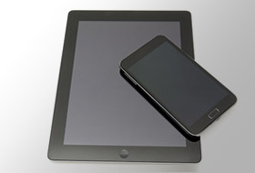 Photo of tablet and mobile phone