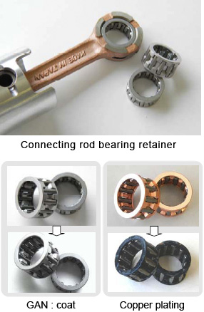 Connecting rod bearing retainer / GAN: coat / Copper plating