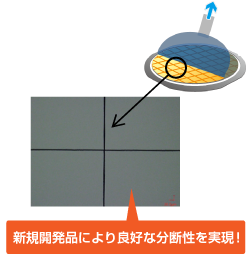 新規開発品により良好な分断性を実現